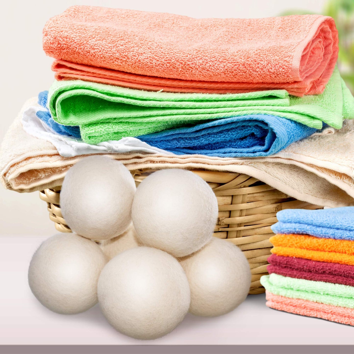 OxGord Chemical-Free Anti-Static Wool Dryer Balls for Laundry - Organic Reusable Natural Fabric Softener - 6-Pack