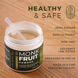 Monk Fruit Extract Powder (25X Sweeter Than Sugar) Zero Calories, Zero Sugar, Zero Glycemic, Non-GMO, No Fillers - Monk Fruit Sweetener No Erythritol