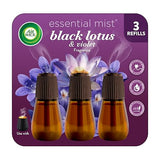 Air Wick Essential Mist Scented Oil Air Freshener Diffuser Refills, Black Lotus and Violet, 3 Count