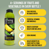 O2 Living Juice Cold Pressed Drink - Pineapple Punch Organic Juice Pack - No Added Sugars or Water, Naturally Sweetened from Fruits, Rich in Nutrients