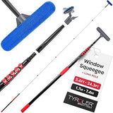 Tyroler Professional Window Squeegee with Extension Pole | Squeegee for Windows Cleaning | Outdoor Window Cleaner Tool, Windows Washing Kit