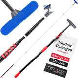 Tyroler Professional Window Squeegee with Extension Pole | Squeegee for Windows Cleaning | Outdoor Window Cleaner Tool, Windows Washing Kit