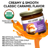 King's Cupboard Organic Caramel Sauce - The Perfect Sauce for Ice Cream, Fruit Dip, Topping Desserts, Caramel Drizzle for Coffee - Gluten-Free, Kosher, Organic, All Natural, 7.7 oz