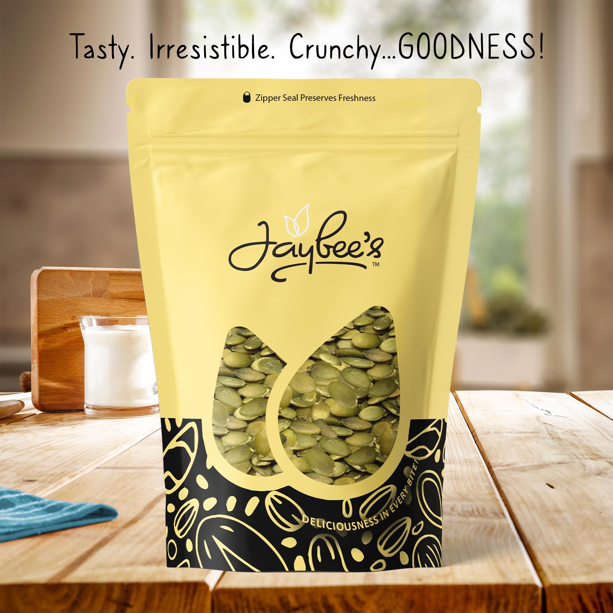 Jaybee’s Nuts Raw Pumpkin Seeds 5 LB - Unsalted Pepitas | High-Protein Healthy Snack | Kosher | Keto, Vegan, Paleo | Perfect for Salads, Baking