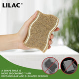 LILAC 12 Pack Natural Cellulose Sponges for Dishes - Non-Scratch Kitchen Scrub Sponges - 100% Biodegradable & Eco-Friendly Cleaning Sponges