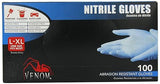 Medline Venom Nitrile Gloves, Powder-Free, Multi-Purpose, Disposable, Comfortable, Strong, Non-Slip Grip, One-Size, 100 Count