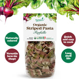 Food to Live Organic Striped Farfalle Pasta, 8.8 oz (Pack of 6) - Italian Artisan Tri-Color Bow-Tie Pasta. Made with Semolina, Beet and Spinach.