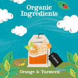 Clipper Tea, Orange & Turmeric, Organic Tea with Licorice Root, Orange Peel and Hibiscus, Plant Based Herbal Tea, Caffeine Free British Tea, 1 Pack