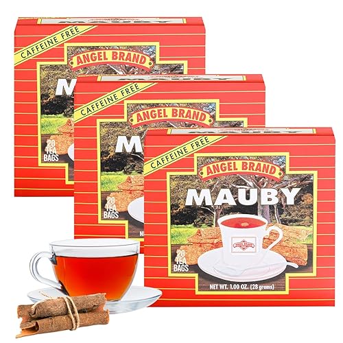 Angel Brand Mauby Bark Tea Bags 20 Pack of 3 - Herbal Mauby Tea for Digestion &