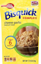 Betty Crocker Bisquick Complete Cheese Garlic Biscuit Mix, Just Add Water! 7.5 Oz. = 6 to 8 Biscuits (4 Pack)