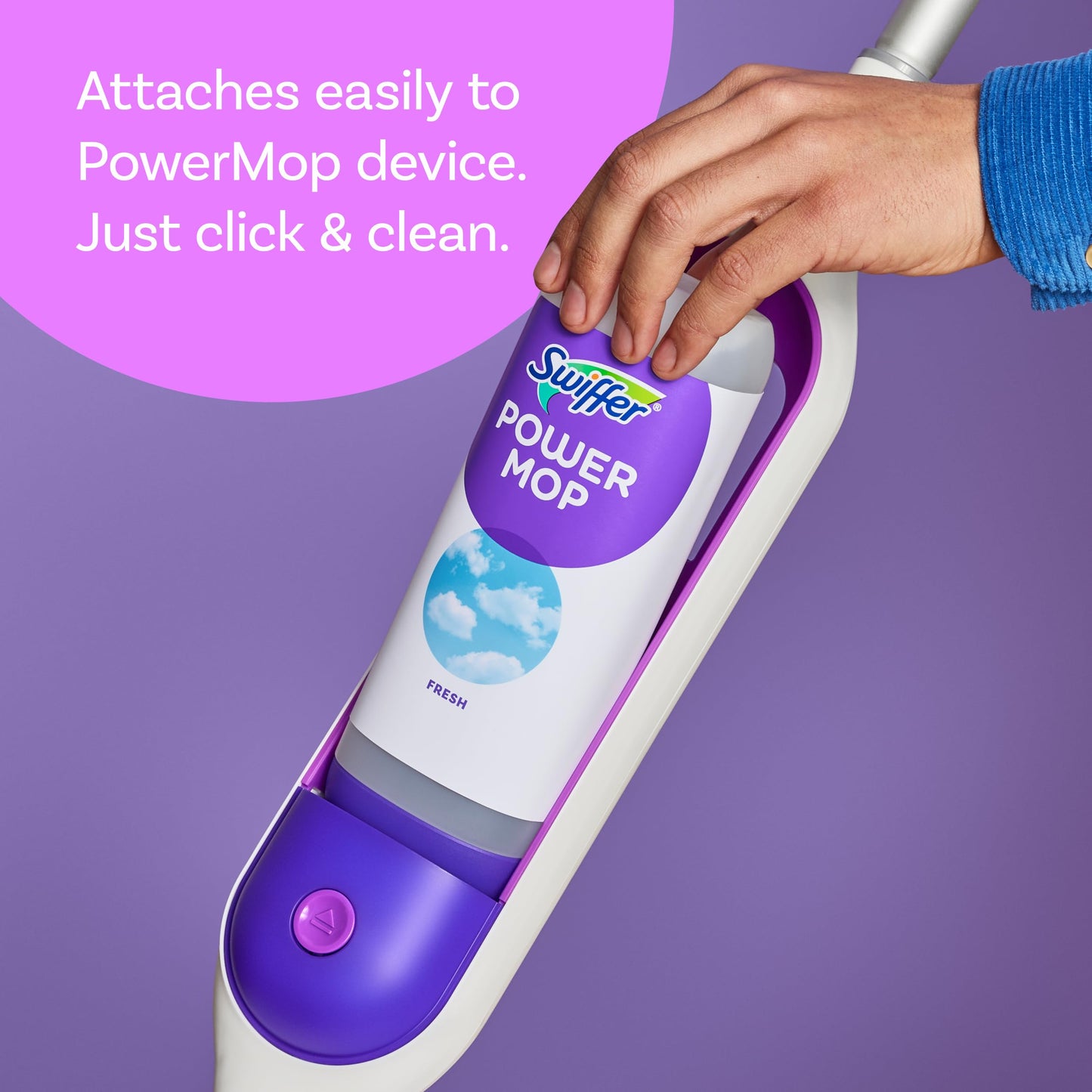 Swiffer PowerMop Liquid Floor Cleaner Refills, Solution for Power Mop, Fresh Scent, 2 Count Mopping Fluid Replacement Bottle, Spray Mops Cleaning