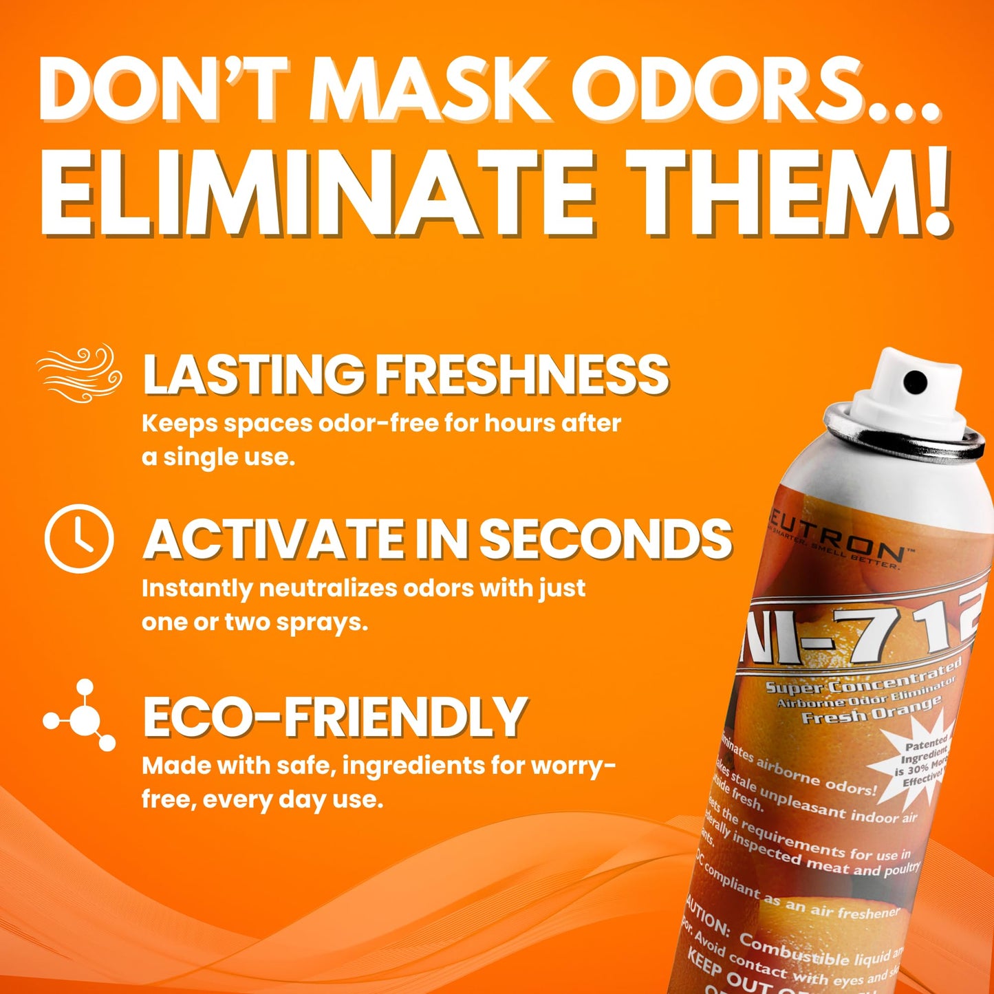 NI-712 Odor Eliminator, Orange Continuous Spray -2 Pack