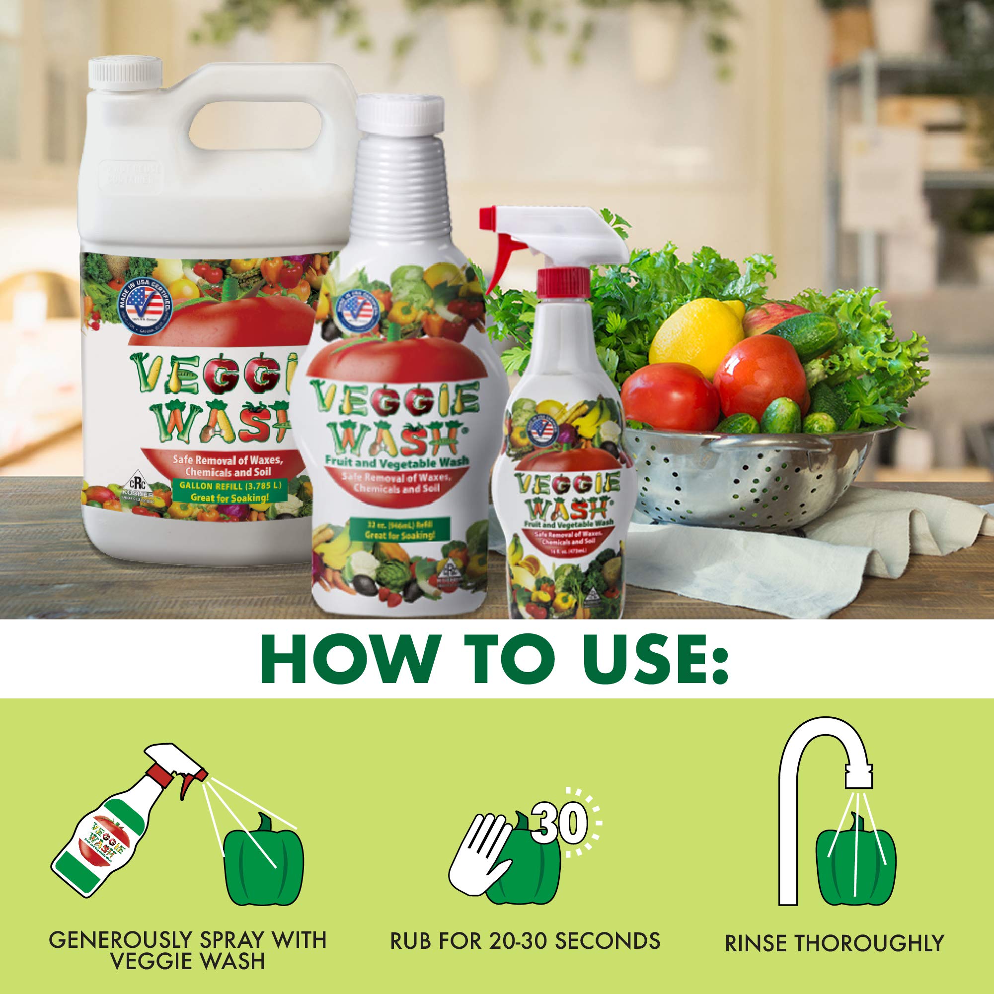 Veggie Wash Fruit & Vegetable Wash, 32-Fluid Ounce, Pack of 2
