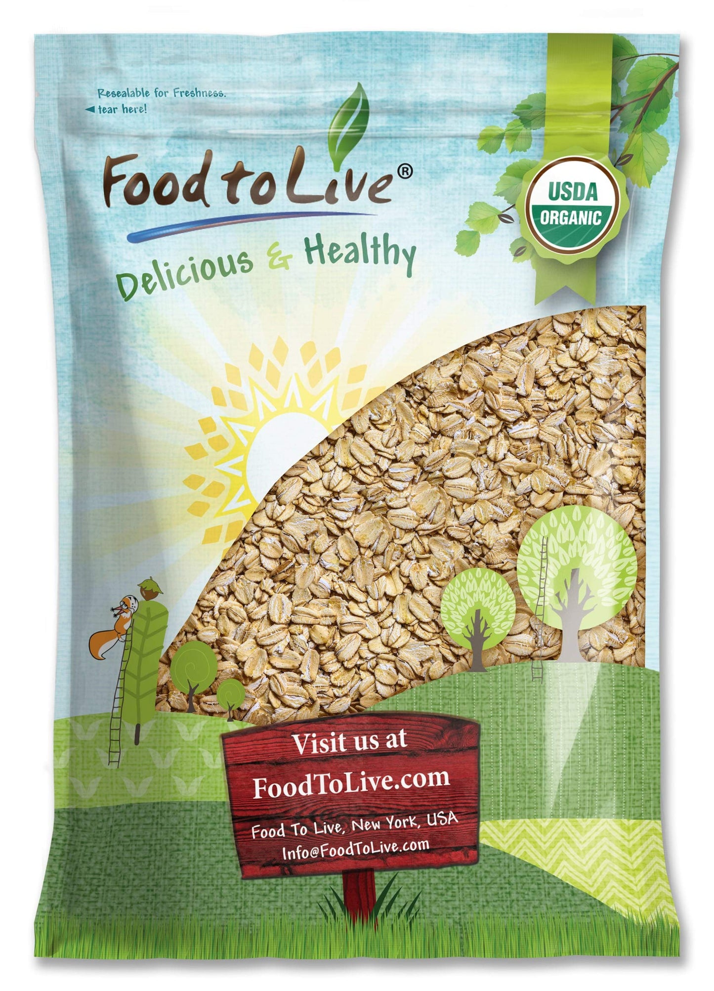 Food to Live Organic Spelt Flakes, 7 Pounds - Rolled Spelt Made from Whole Grain Non-GMO Berries, Uncooked, Raw Whole Foods, Vegan, Kosher, Bulk
