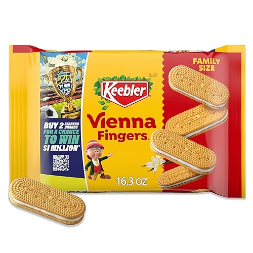Keebler Vienna Fingers, Sandwich Cookies with Crème Filling, Family Size 16.3 oz