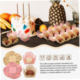 MUCKLILY 100pcs Chocolate Truffle Wrappers Hollow Design Elegant Cupcake Liners for Weddings Birthdays and Parties Combination