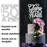 Bling Crystal Cheers To 50 Years Cake Topper - Best Keepsake 50th Birthday Or Anniversary Decor Party Decorations Silver