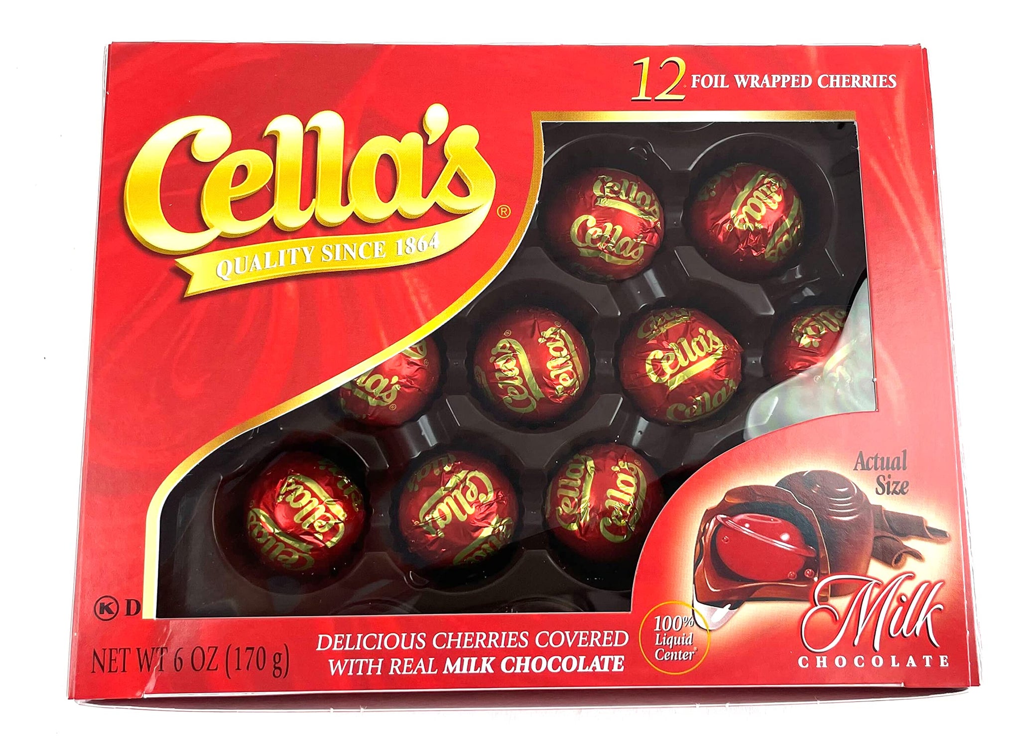 Cella's Milk Chocolate Covered Cherries, 6 oz Packages in a BlackTie Box (Pack of 2)