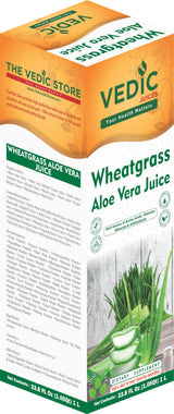 Vedic Juices Premium Quality Aleo Vera Juice Drink with Wheatgrass - 16.9 fl oz, Pack of 1 - Ideal for Daily Use
