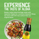 Aloha Shoyu - Lower Salt Soy Sauce with 25% Less Sodium - Versatile and Balanced Shoyu Sauce - Made in Hawaii - 12 oz. Bottle