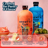 Brewt’s Spicy Bloody Mary Mix - Handcrafted Cocktail & Mocktail Mixer with Real Ingredients, Citrus, Horseradish - Low Sodium, Zero Preservatives - 32