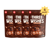 Three Wishes Granola, Chocolate Almond (4-Pack) - Gluten Free Granola, 13g Protein & 4g Sugar Healthy Breakfast & On-the-Go Snack - Vegan, Kosher