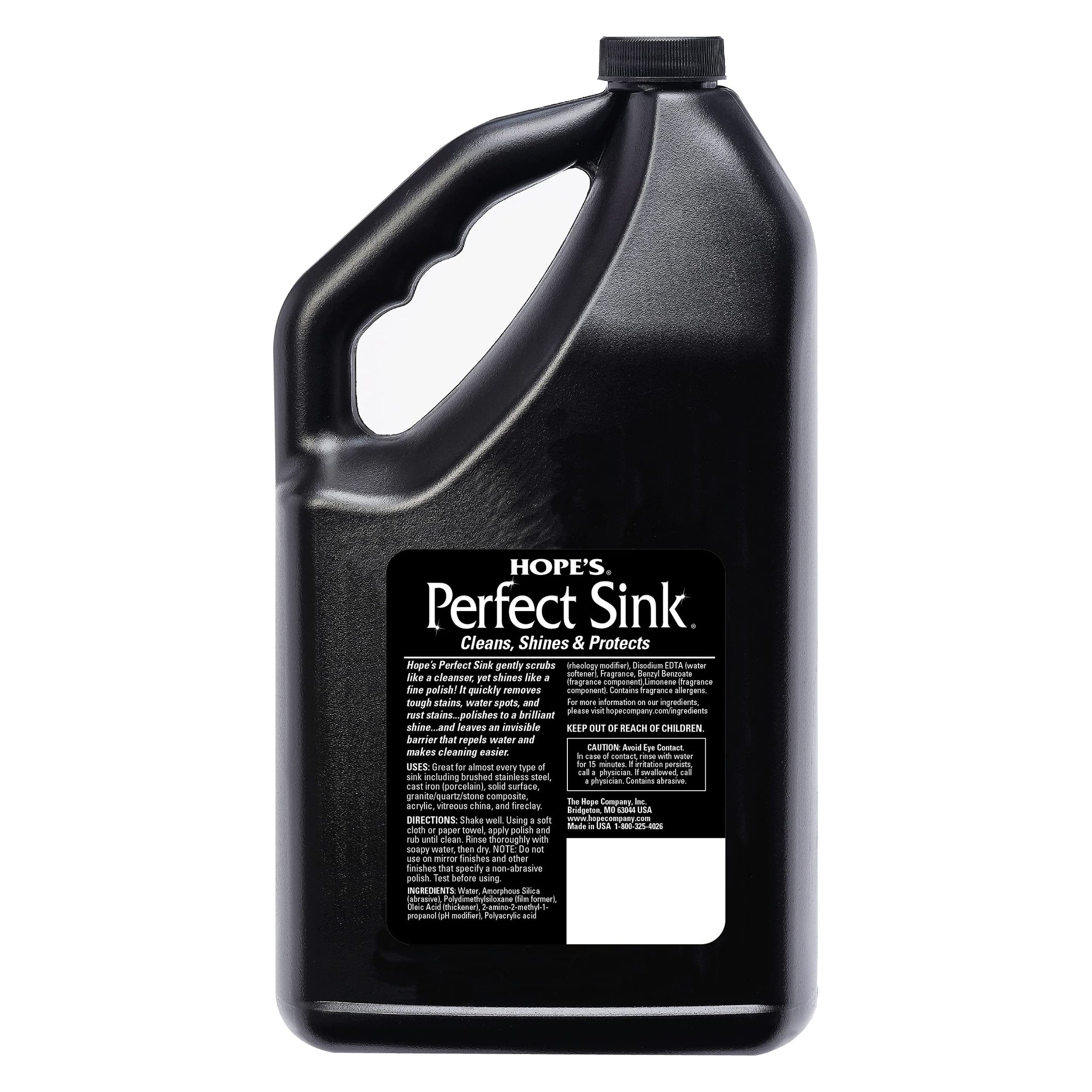 HOPE'S Perfect Sink Cleaner and Polish, Restorative, Water-Repellant, Removes Stains, Ideal for Brushed Stainless Steel, Cast Iron, Porcelain, Corian