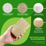 June Lily Natural Kitchen Dish Sponge Vegan Plant-Based for Dish Washing Home Cleaning - Each Pack Contains 2 Sponges (1 Pack)