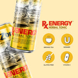 AriZona Rx Energy, Herbal Tonic with Green Tea and Citrus, 132mg Caffeine per Container - Big Can, 22 Fl Oz (Pack of 12)