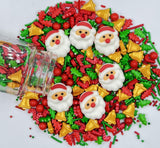 1 Bottle Christmas Sprinkles | Cake Cupcakes and Ice Cream Topper Decorations | Edible Holiday Sprinkles 3.5 OZ(6 Santa Tree Bell Mixing)