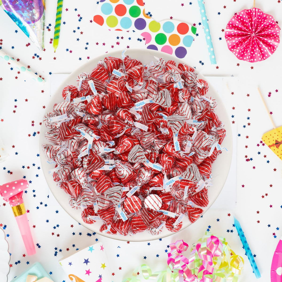 Bulk Milk Chocolate Hugs Candy Bulk - 1 Pound Bag Individually Wrapped Milk Chocolate Swirled with White Creme for Baking, Parties, Candy Buffets