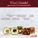 Gulluoglu Assorted Premium Turkish Delight Candy Gift Set, 1.65 lb - 750 gr, Approx. 30-32 pieces, daily fresh shipment from Istanbul/Turkey