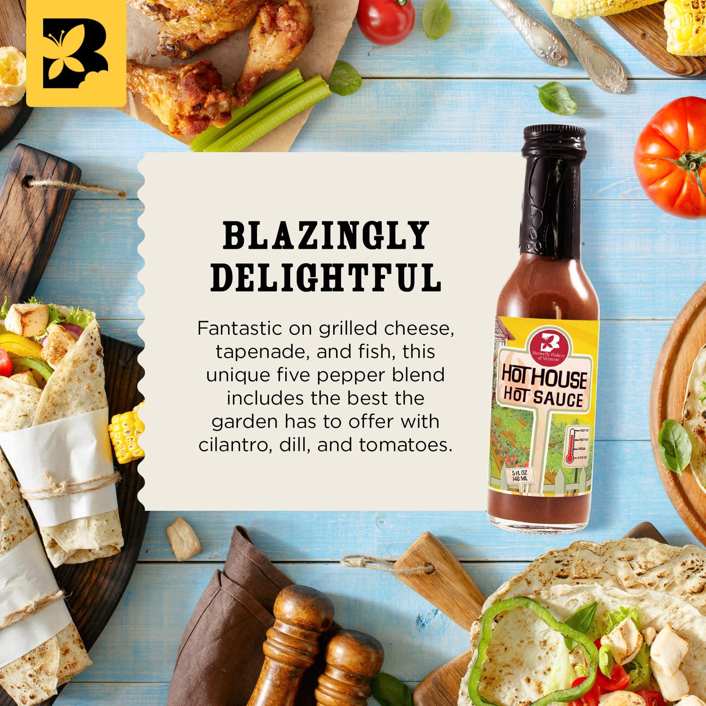Butterfly Bakery of Vermont Hot House Hot Sauce, 5 fl oz