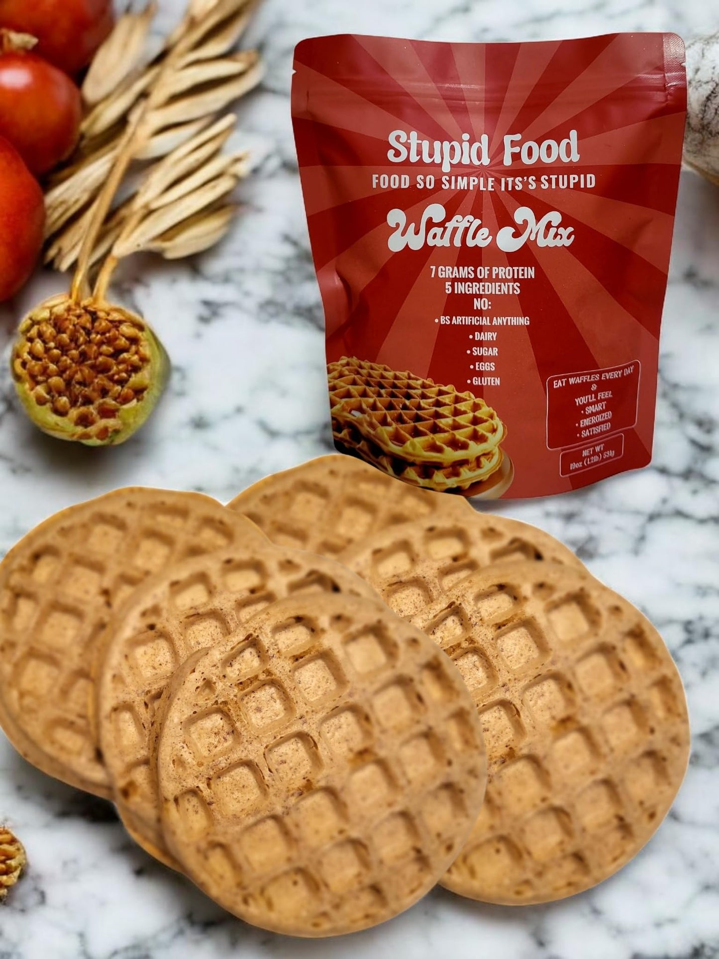 Organic Oat Protein Waffle Mix Naturally Gluten Free 5 Real Food Ingredients No BS Artificial Anything No Gluten, Sugar, Dairy, Eggs, Animal Products Just Add Water or Milk of Choice 19 oz (Pack of 1)