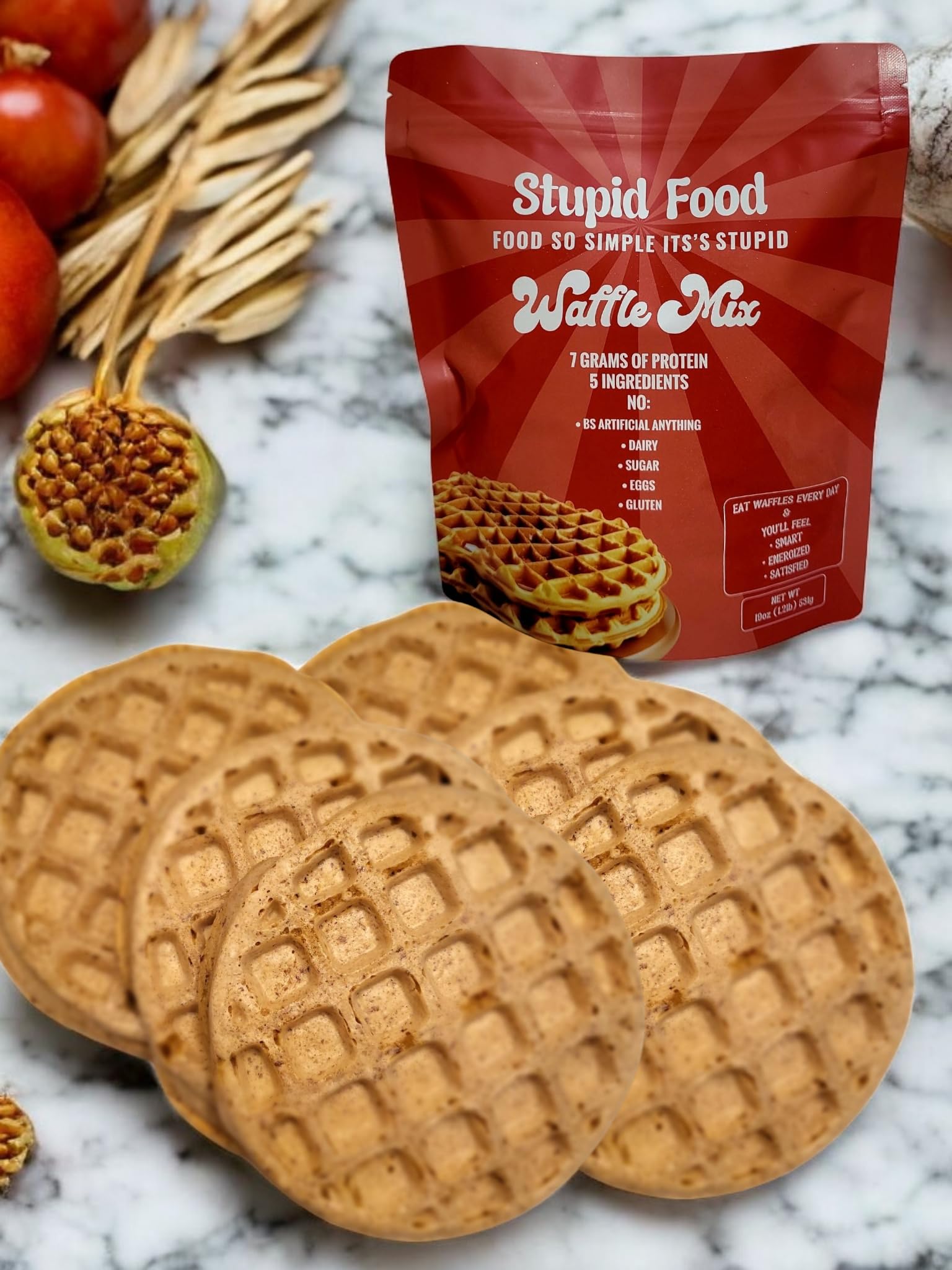 Organic Oat Protein Waffle Mix Naturally Gluten Free 5 Real Food Ingredients No BS Artificial Anything No Gluten, Sugar, Dairy, Eggs, Animal Products Just Add Water or Milk of Choice 19 oz (Pack of 1)