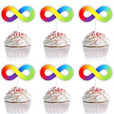 Autism Cupcake Toppers Happy Birthday Neurodiversity 18 Piece Birthday Party Autism Spectrum Awareness Decorations, Colorful Asperger's Themed Party