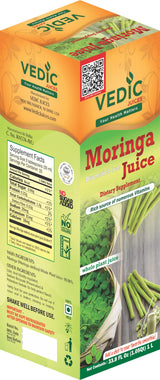 Vedic Moringa Juice Energy Plus - Multivitamin and Antioxidant Drink - Natural Leaf Plant Protein - 33.8oz, Ideal for Daily Use