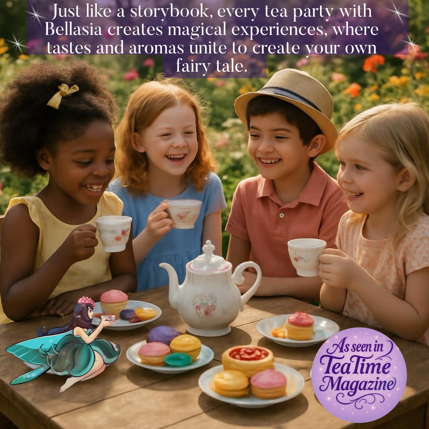 Bellasia Tea Fairy Berry for Kids Using Real Strawberry Pieces- Caffeine Free Herbal Tea Blend with Real Ingredient & Balanced Flavor- Add Loose Leaf