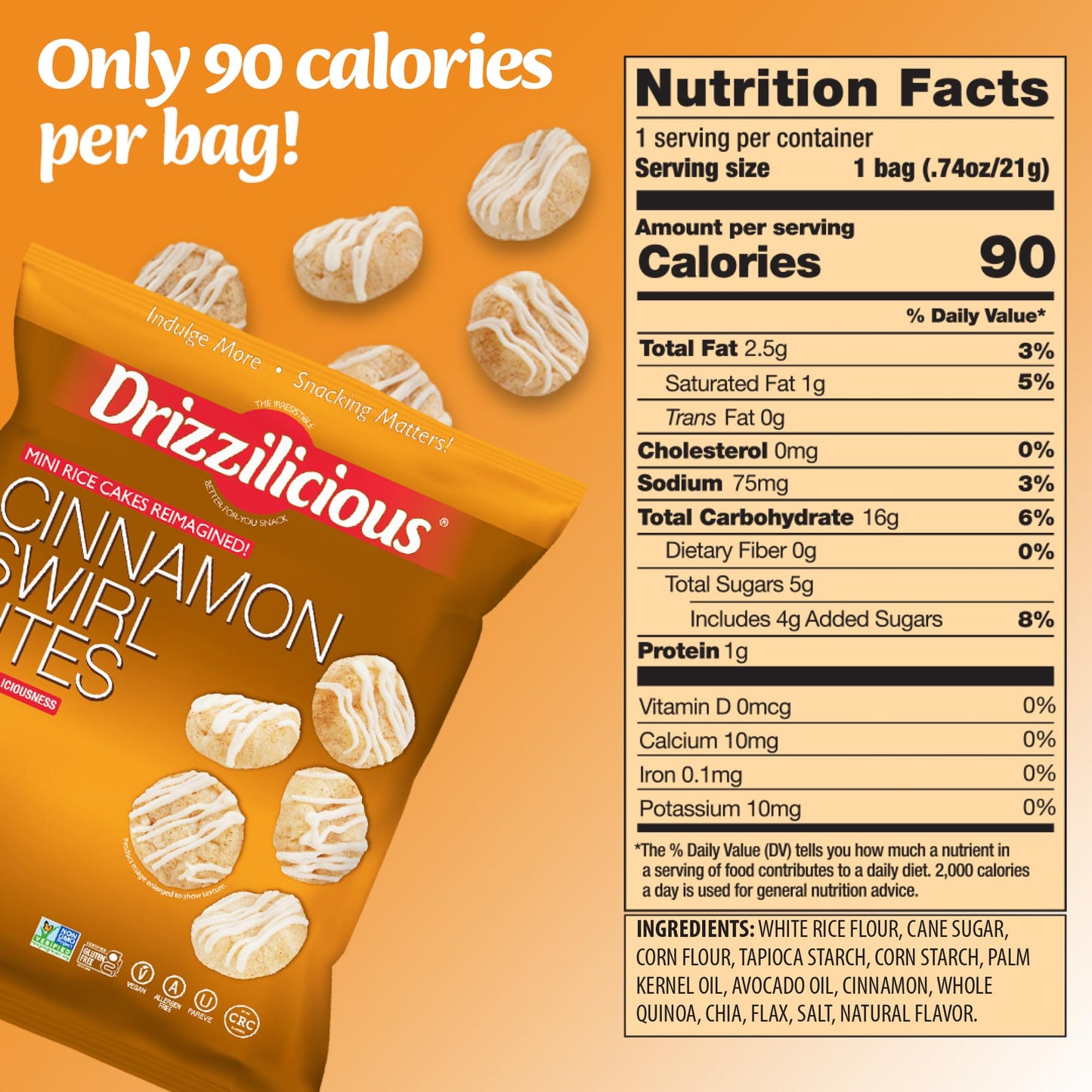 Drizzilicious Mini Rice Cakes Variety Pack - Rice Crisps, Healthy Snack for Adults and Kids, Flavored Rice Cakes, Vegan, Gluten Free, Allergen Free