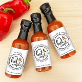 Best Day Ever Spot One Hot Couple Sauce Gifts, Mini Bottles, Wedding Favors, Custom, Labels, Personalized - 1.7oz (Set of 12)