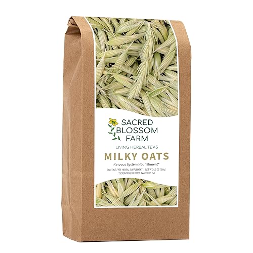Milky Oats, Organically Grown in Wisconsin | 5.6 oz | 79 Servings | Sacred Blossom Farm | Herbal Tea & Medicinal Herbs | Loose Leaf | Regenerative