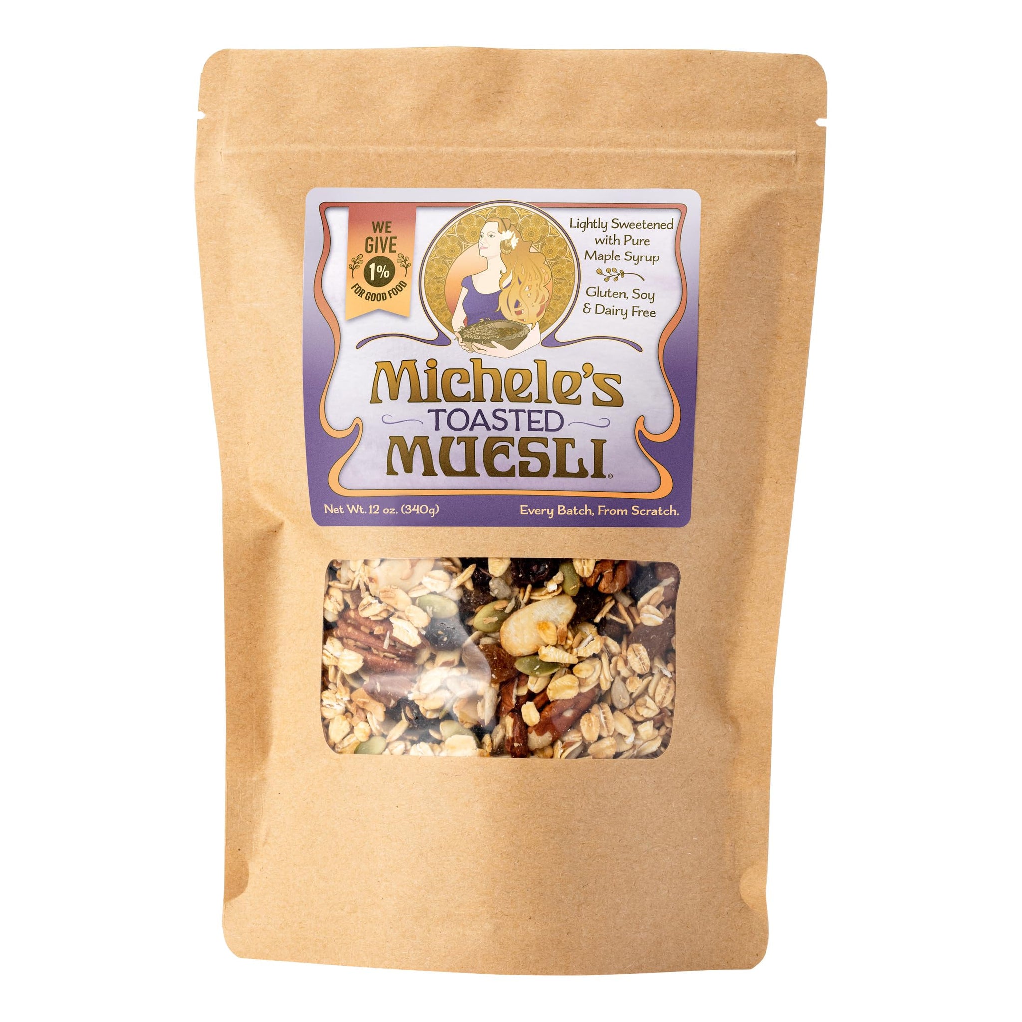 Michele's Granola - Toasted Muesli - Handmade Non-GMO Whole Grain Oats - Free of Gluten, Soy, Wheat, & Dairy