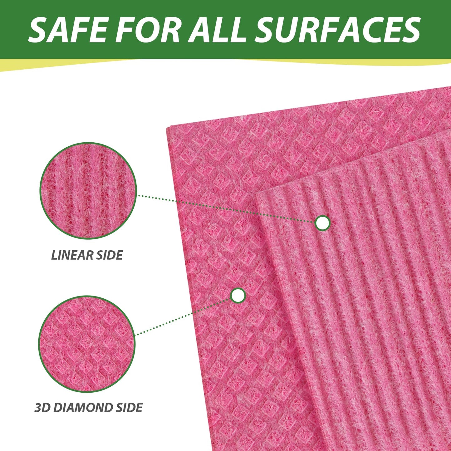 TAOTOP 10 Pack Swedish Dishcloths, Reusable Cellulose Sponge Cloths with Adhesive Clips, Swedish Dish Paper Towels No Odor for Cleaning Home Kitchen