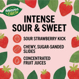 Heaven & Earth Strawberry Sour Slides Candy, 2.8 oz (6 Pack) | Sour Belts | Natural Flavors, No Artificial Colors | Made with Real Fruit Juice |