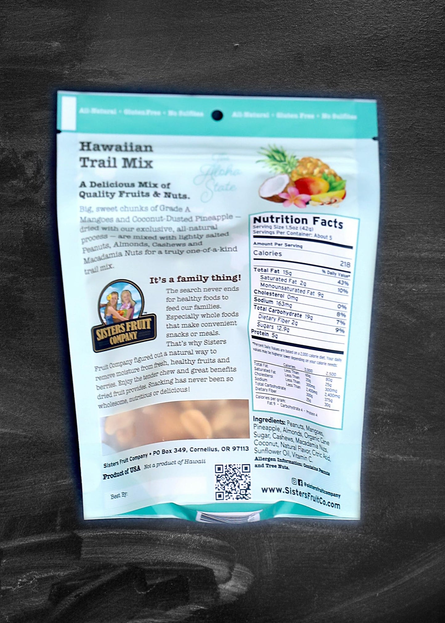 Sisters Fruit Company Hawaiian Blend Trail Mix (case of 3)