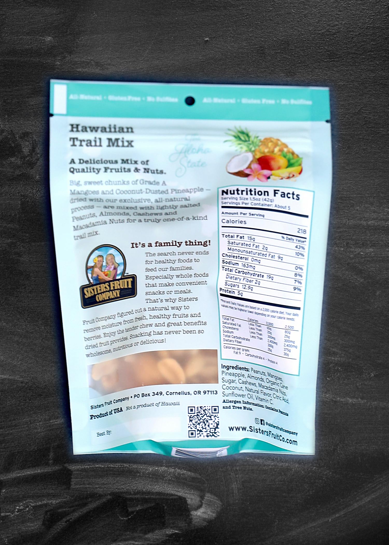 Sisters Fruit Company Hawaiian Blend Trail Mix (case of 3)