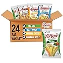 Sensible Portions Veggie Straws - Garden Snacks Variety Pack, Sea Salt, Ranch, Cheddar, Apple Cinnamon, Gluten Free Bulk Snacks, 1 Oz (Pack of 24)