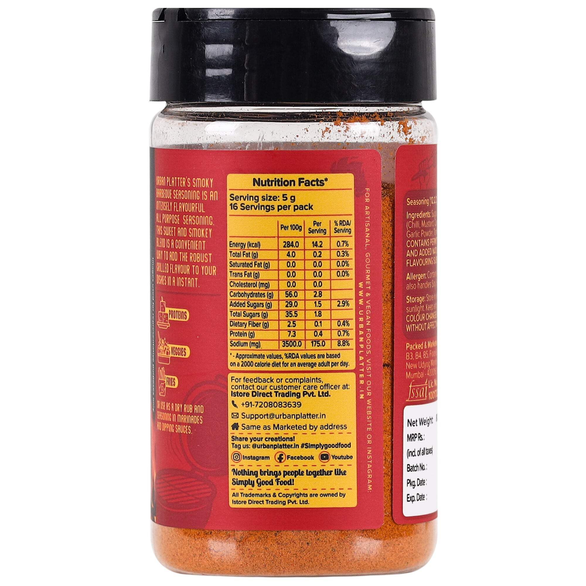 Urban Platter Smoky BBQ Sauce Mix, 150g [All Natural & Classic Hickory Flavour]