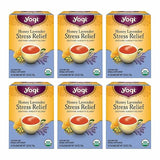 Yogi Tea Honey Lavender Stress Relief Tea - 16 Tea Bags per Pack (6 Packs) - Organic Chamomile Lavender Tea - Includes Lemon Balm, Lemongrass