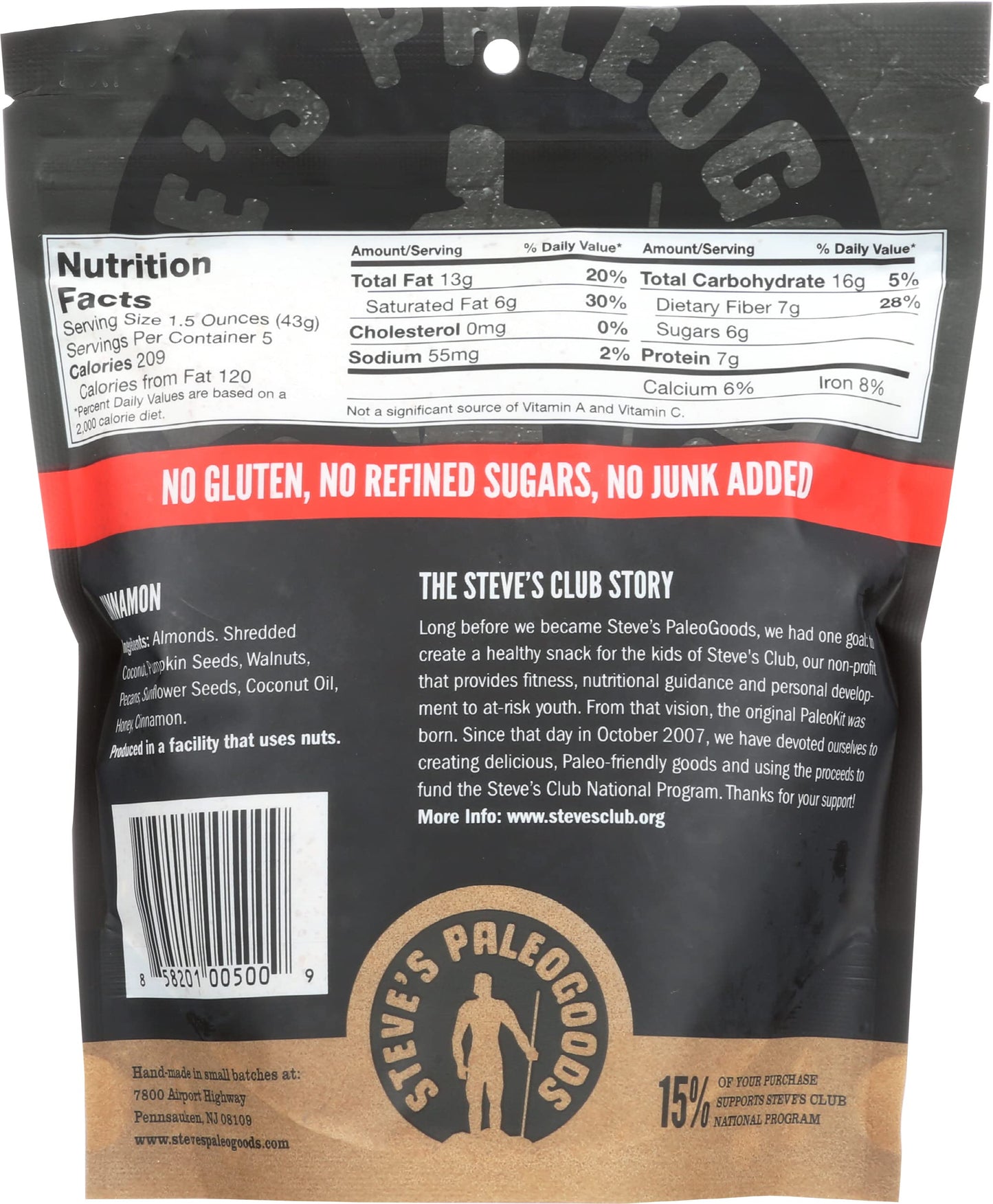 Steves Paleogoods, Cereal Cinnamon, 7.5 Ounce